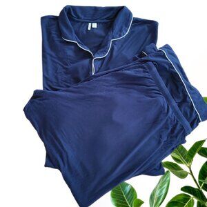 Nordstrom Womens PJ Pajamas Set 2-Piece Short Sleeves Navy Blue Size 3X